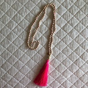 Lilly Pulitzer Pink Tassel Necklace